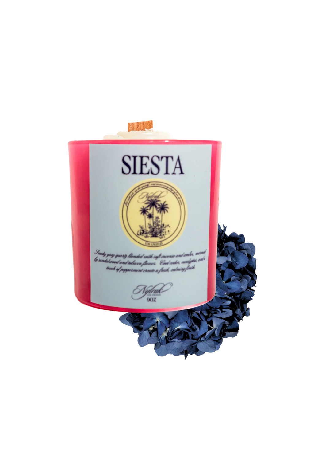Siesta scented candle with sandalwood and amber aroma