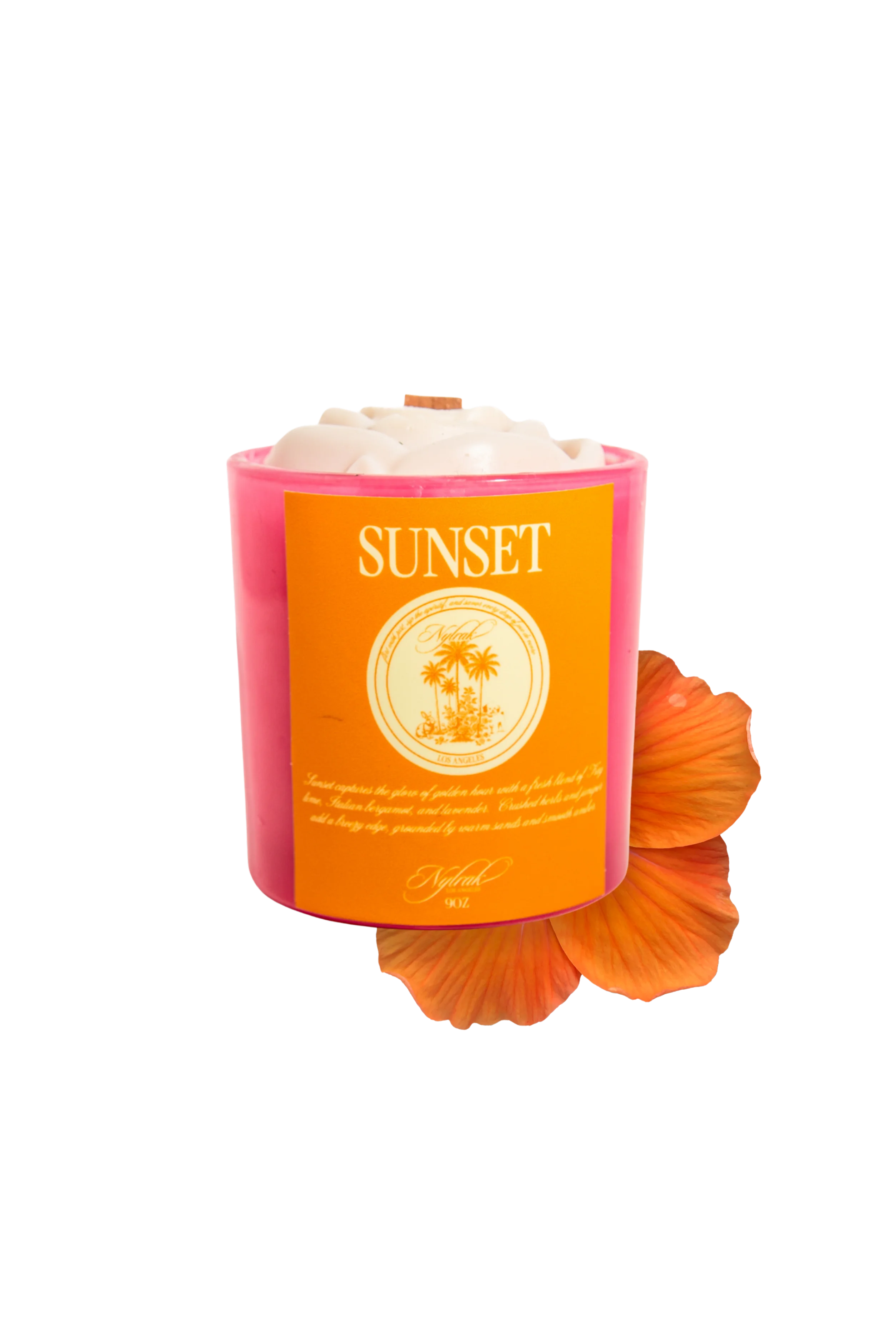 Sunset scented candle with grapefruit and amber notes