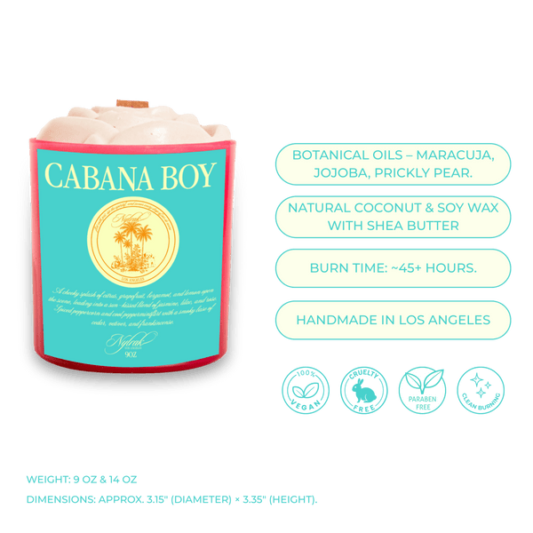Cabana Boy candle with crackling wood wick - Nylrak