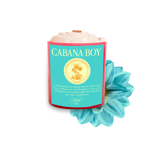 Cabana Boy body oil candle product shot - hand-poured in LA