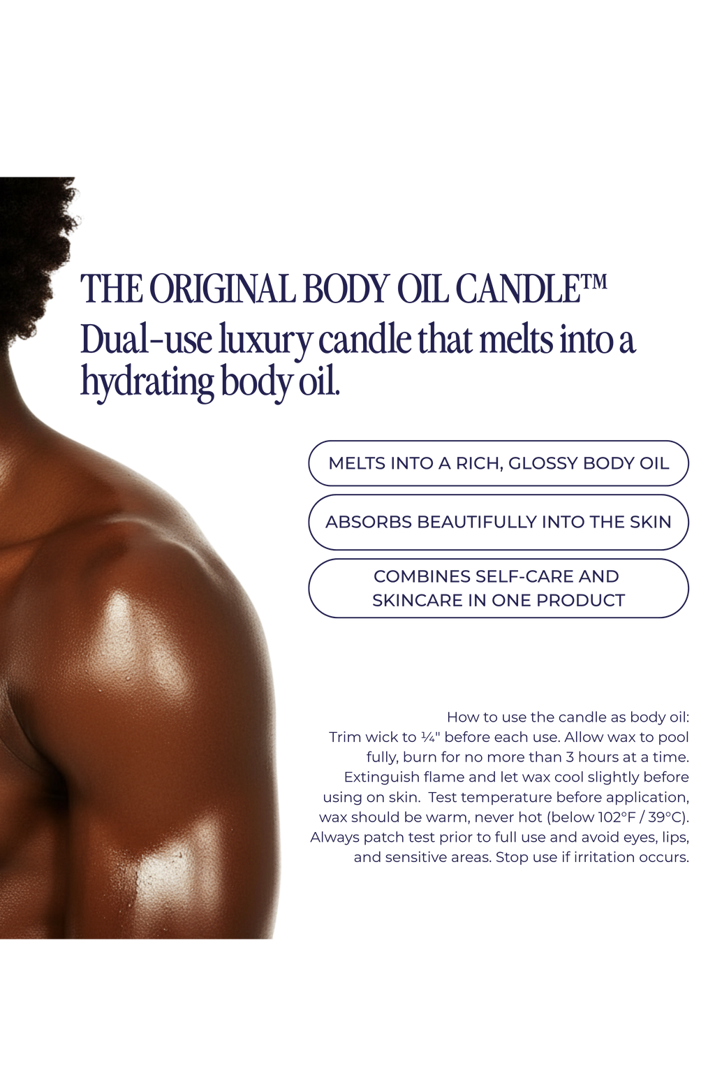 Butters candle melting into hydrating body oil