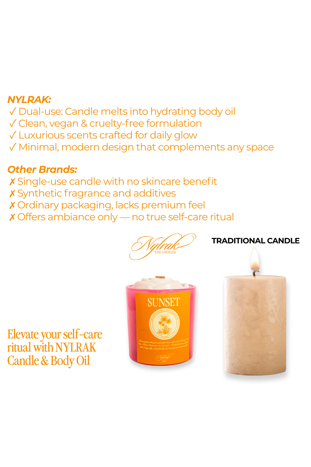 Luxury body oil candle