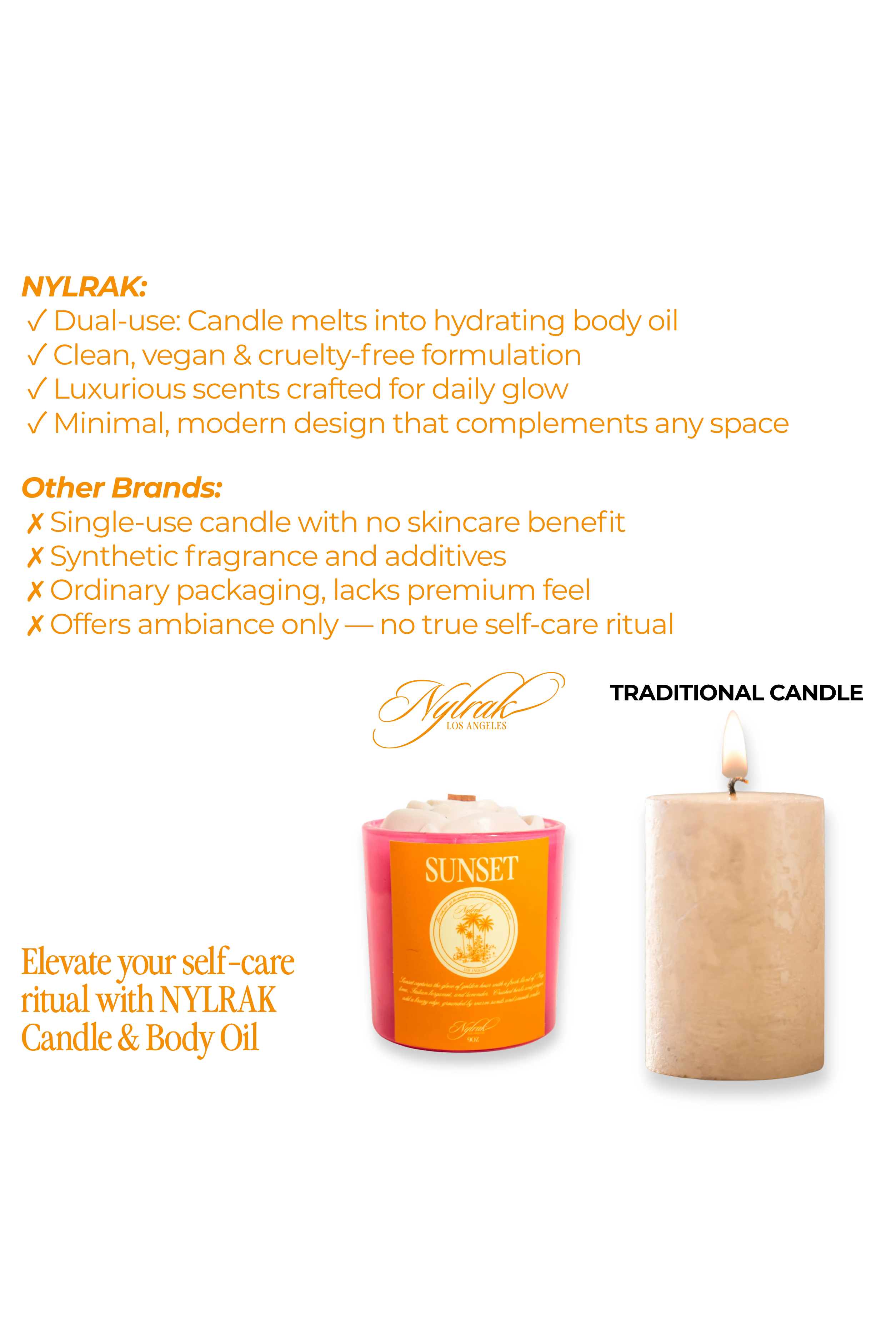 Luxury body oil candle