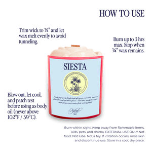 Siesta candle by Nylrak burning with crackling wood wick