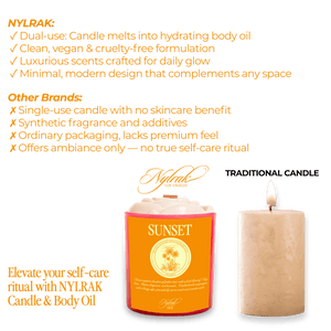 Sunset body oil candle by Nylrak - coconut soy wax, non-toxic