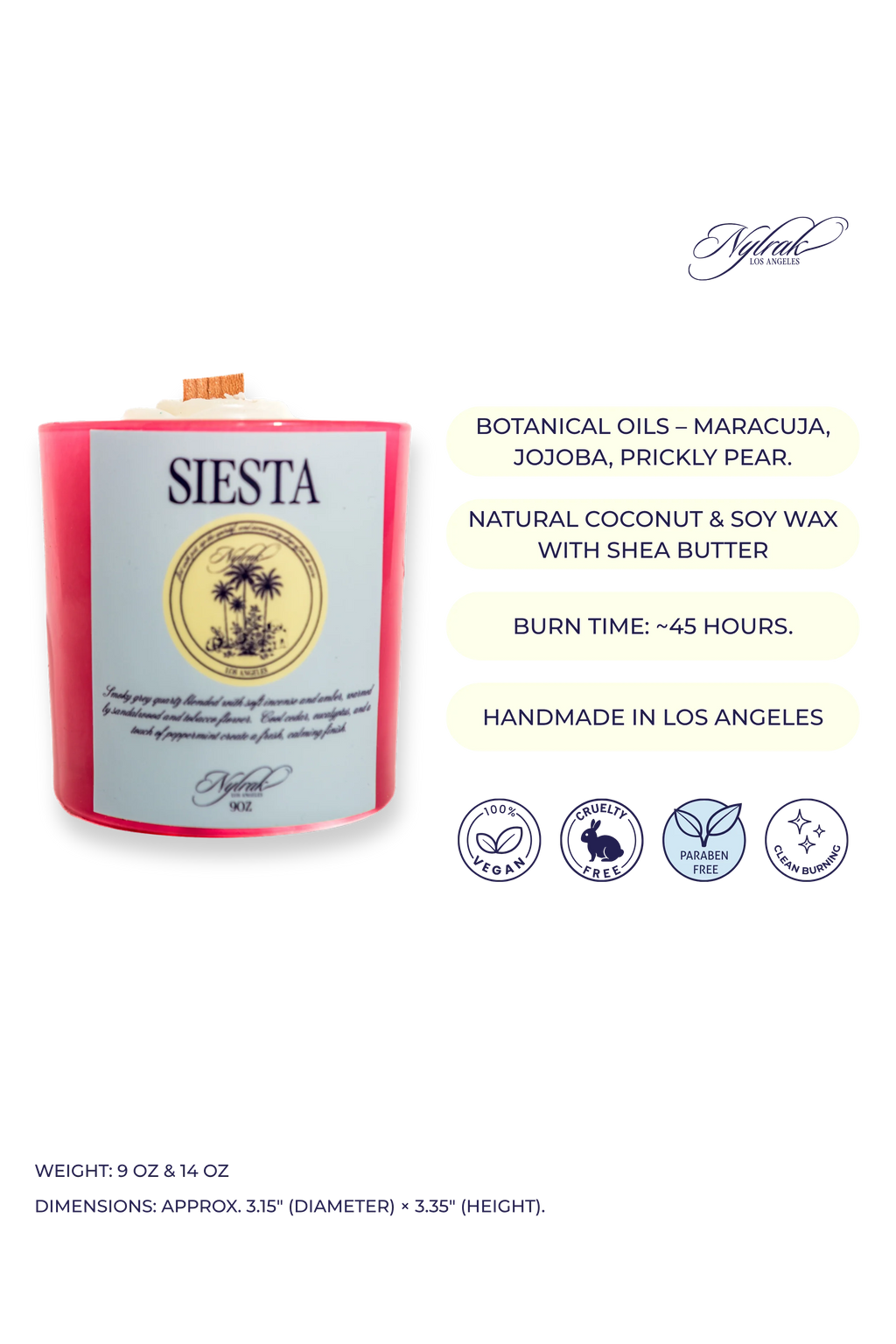 Relaxing wood wick candle for calm ambiance