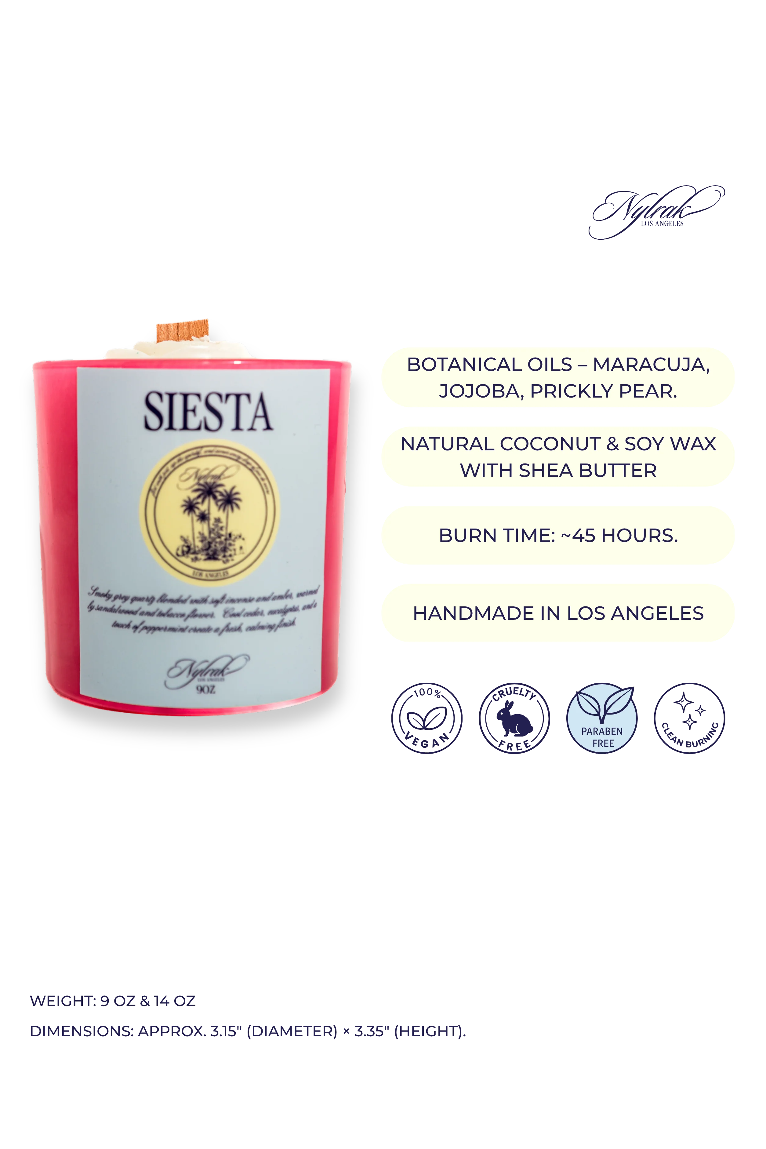 Relaxing wood wick candle for calm ambiance